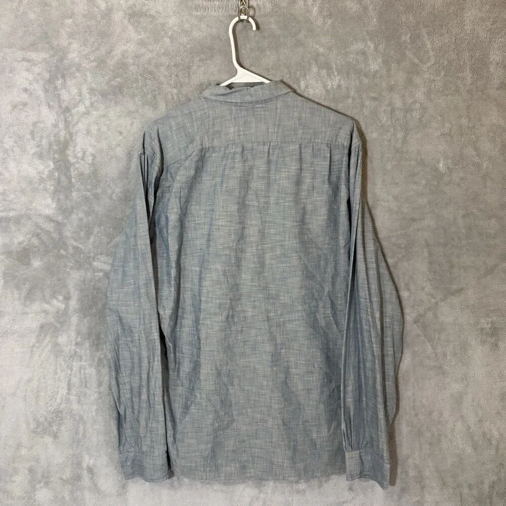 J.Crew Workshirt Men's L Gray Chambray Long Sleeve Button Down Shirt J Crew Work